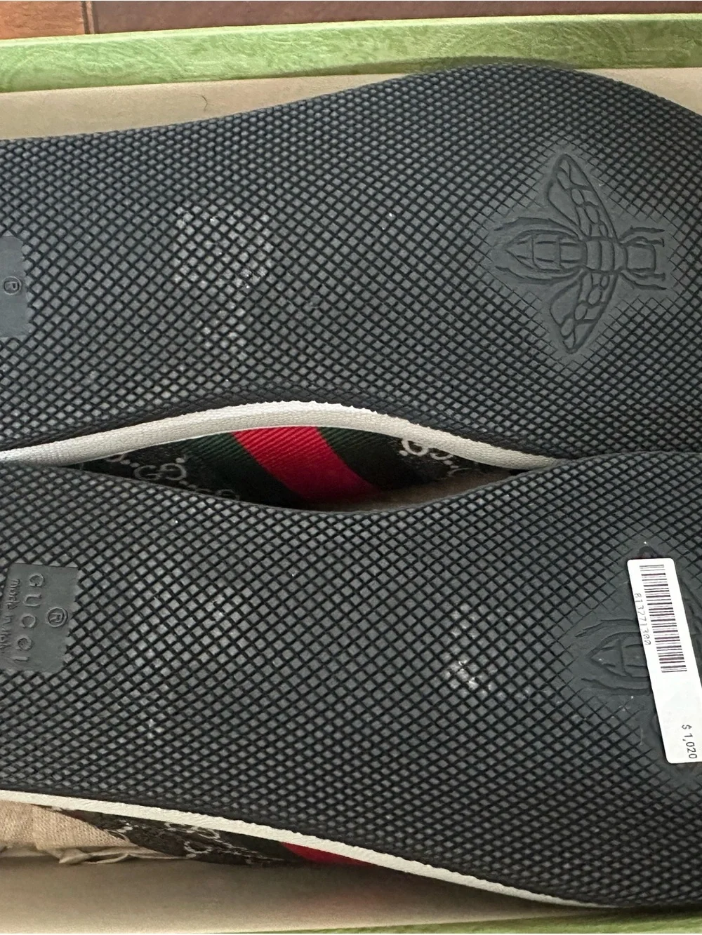 Gucci Black GG Supreme Low-Top Sneakers with Gold Accents